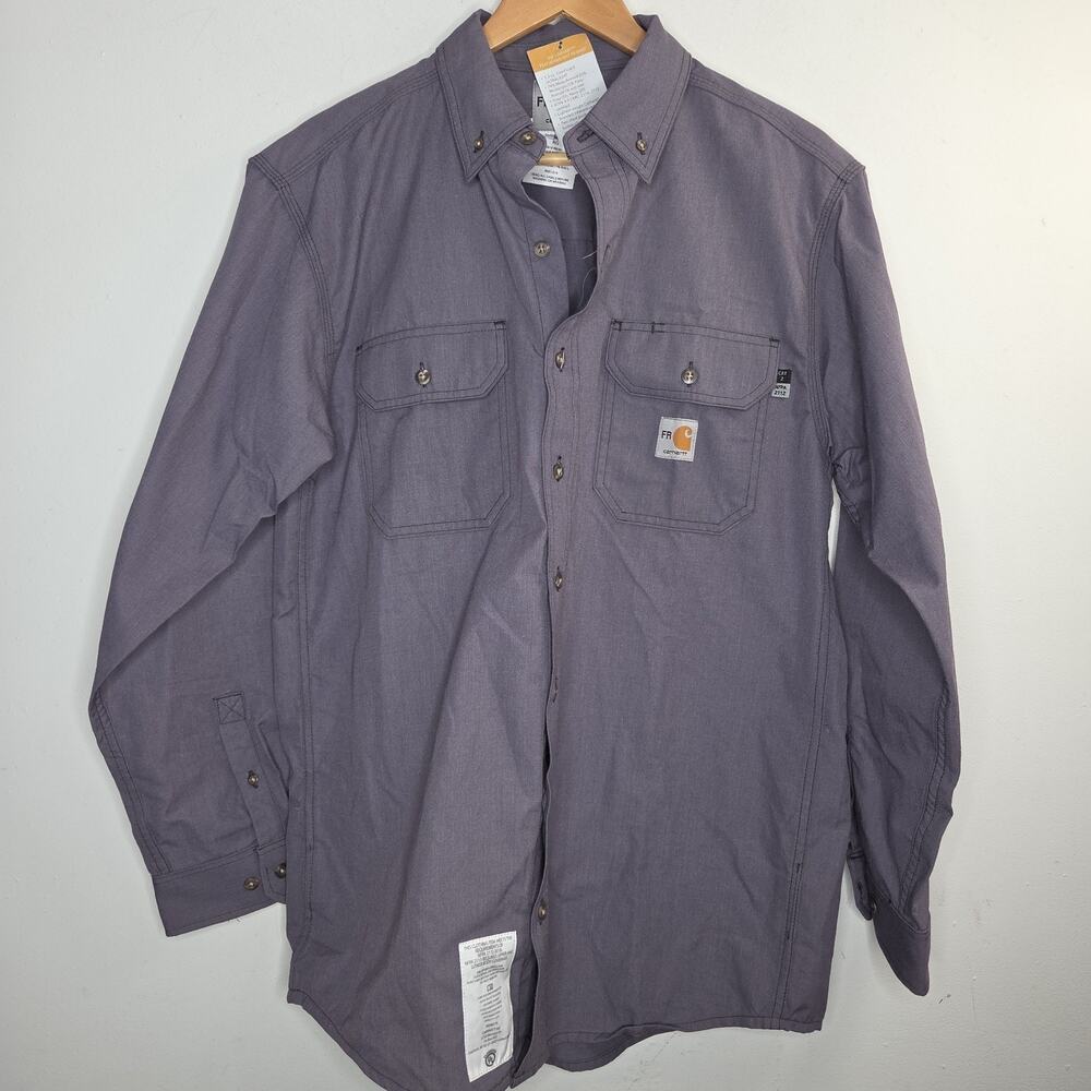 NEW!! Mens CARHARTT FR Button Down 392 Longsleeve FORCE Work Shirt M Cintas